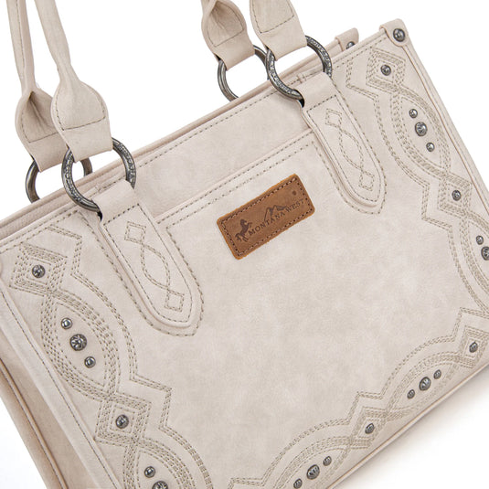 MW1334G-8250BG - Montana West Embroidered Concealed Carry Collection Tote - Beige