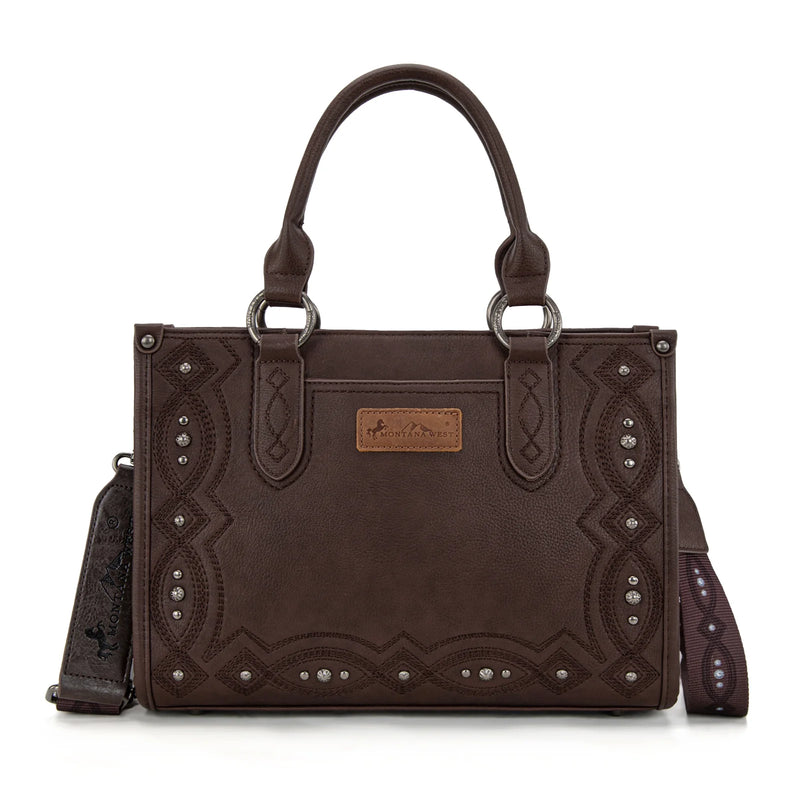 Load image into Gallery viewer, MW1334G-8250CF - Montana West Embroidered Concealed Carry Collection Tote - Coffee
