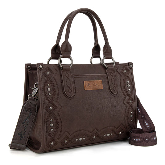 MW1334G-8250CF - Montana West Embroidered Concealed Carry Collection Tote - Coffee