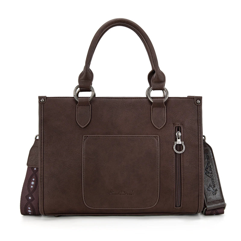 Load image into Gallery viewer, MW1334G-8250CF - Montana West Embroidered Concealed Carry Collection Tote - Coffee

