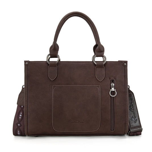 MW1334G-8250CF - Montana West Embroidered Concealed Carry Collection Tote - Coffee