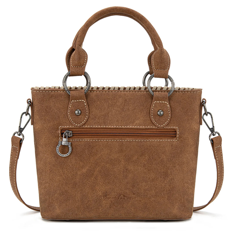Load image into Gallery viewer, MW1335-8360BR - Montana West Embossed Collection Tote/Crossbody Bag - Brown
