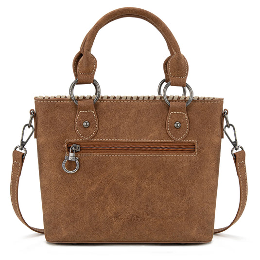 MW1335-8360BR - Montana West Embossed Collection Tote/Crossbody Bag - Brown