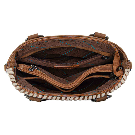 MW1335-8360BR - Montana West Embossed Collection Tote/Crossbody Bag - Brown