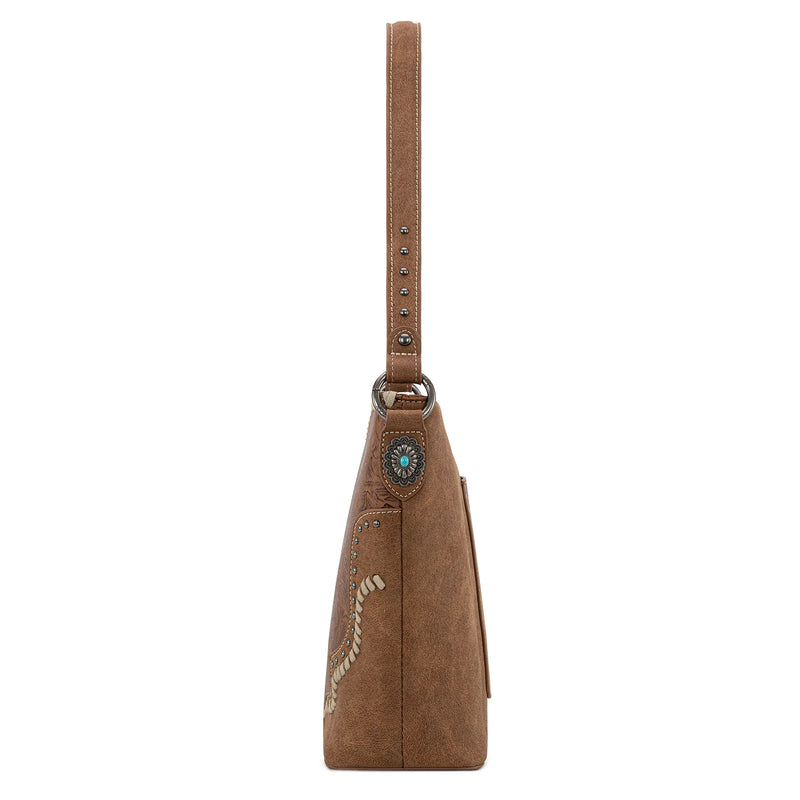 Load image into Gallery viewer, MW1335G-918BR - Montana West Embossed Collection Hobo Shoulder Bag - Brown
