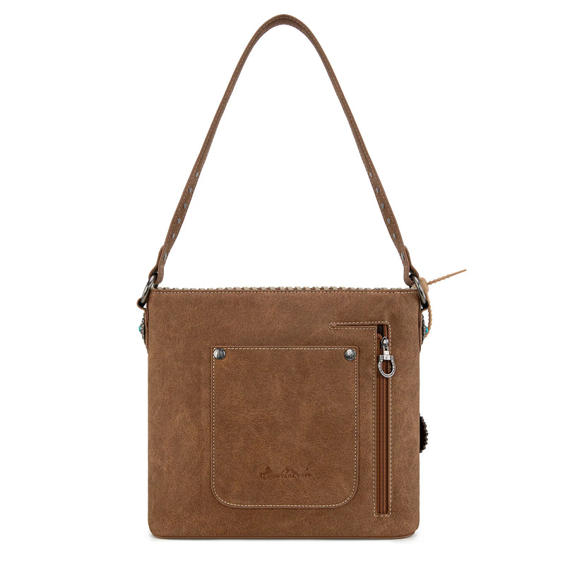 Load image into Gallery viewer, MW1335G-918BR - Montana West Embossed Collection Hobo Shoulder Bag - Brown
