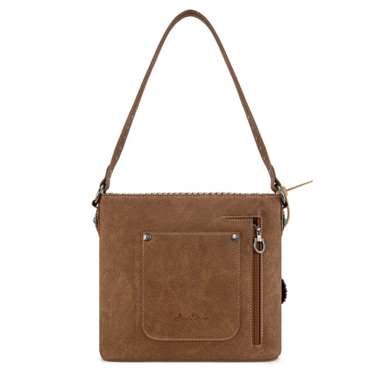 MW1335G-918BR - Montana West Embossed Collection Hobo Shoulder Bag - Brown