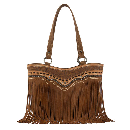 MW1340G-8317BR - Montana West Fringe Collection Concealed Carry Tote - Brown