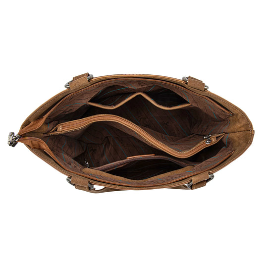 MW1340G-8317BR - Montana West Fringe Collection Concealed Carry Tote - Brown