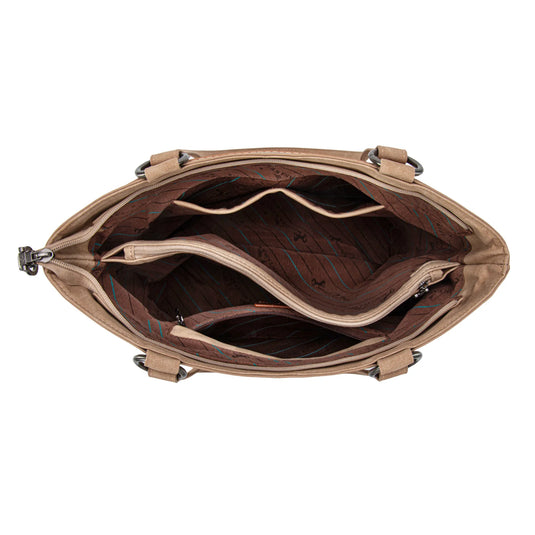 MW1340G-8317TN - Montana West Fringe Collection Concealed Carry Tote - Tan