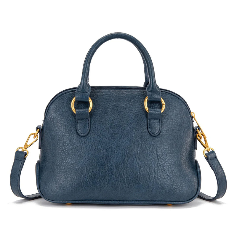 Load image into Gallery viewer, MW1341-8360DJN - Montana West Whipstitch Dome Satchel Bag - Dark Jean
