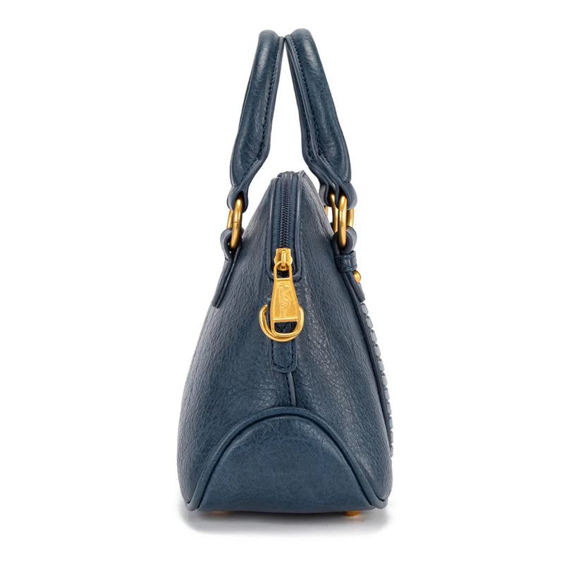 Load image into Gallery viewer, MW1341-8360DJN - Montana West Whipstitch Dome Satchel Bag - Dark Jean
