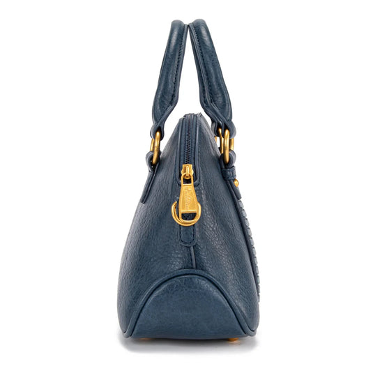 MW1341-8360DJN - Montana West Whipstitch Dome Satchel Bag - Dark Jean