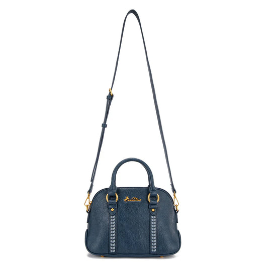MW1341-8360DJN - Montana West Whipstitch Dome Satchel Bag - Dark Jean