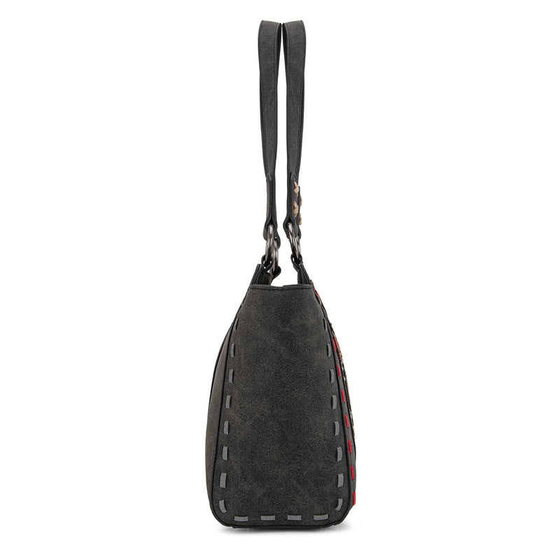 Load image into Gallery viewer, MW1348-8250BK - Montana West Embroidered Tote Bag - Black
