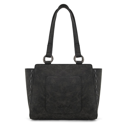 MW1348-8250BK - Montana West Embroidered Tote Bag - Black