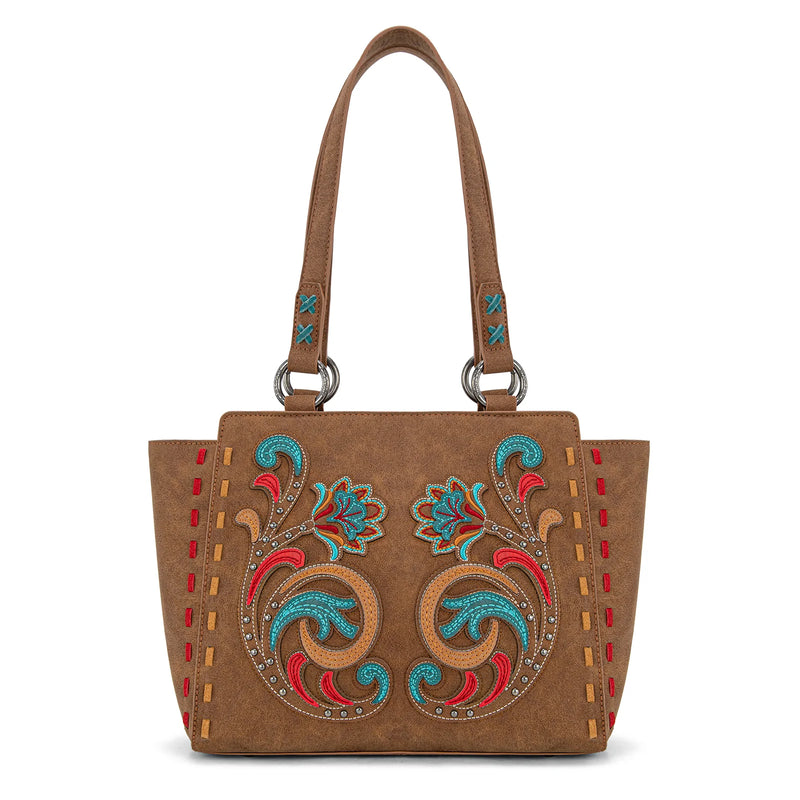 Load image into Gallery viewer, MW1348-8250BR - Montana West Embroidered Tote Bag - Brown
