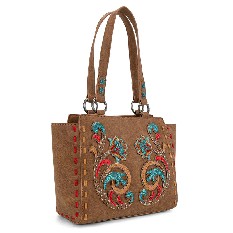 Load image into Gallery viewer, MW1348-8250BR - Montana West Embroidered Tote Bag - Brown
