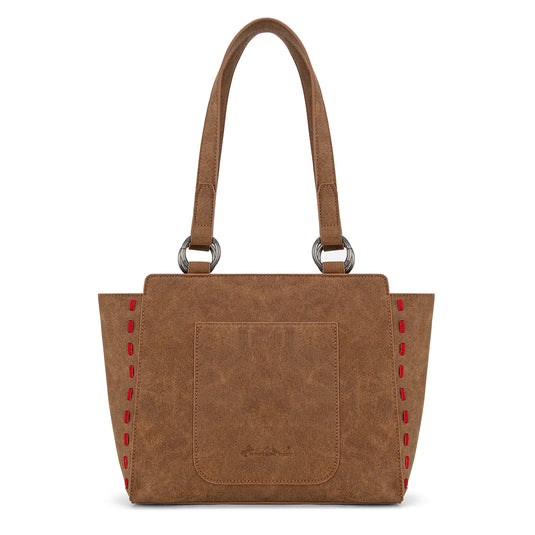 MW1348-8250BR - Montana West Embroidered Tote Bag - Brown