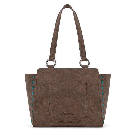 MW1348-8250CF - Montana West Embroidered Tote Bag - Coffee