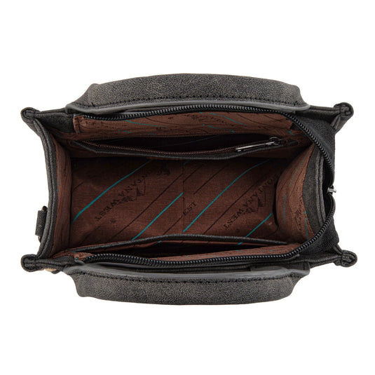 MW1352-8121BK - Montana West Western Embroidered Mini Tote Crossbody - Black