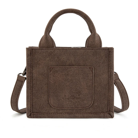 MW1352-8121CF - Montana West Western Embroidered Mini Tote Crossbody - Coffee