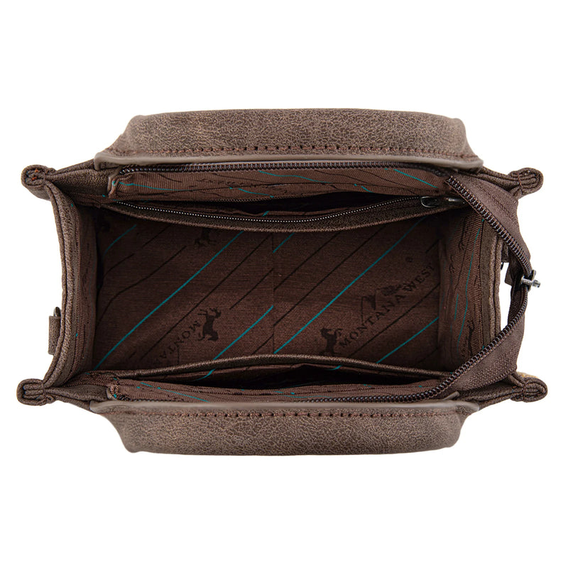 Load image into Gallery viewer, MW1352-8121CF - Montana West Western Embroidered Mini Tote Crossbody - Coffee
