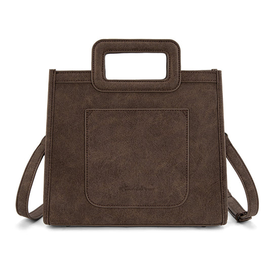 MW1352-8122CF - Montana West Western Embroidered Top Handle Tote Crossbody - Coffee