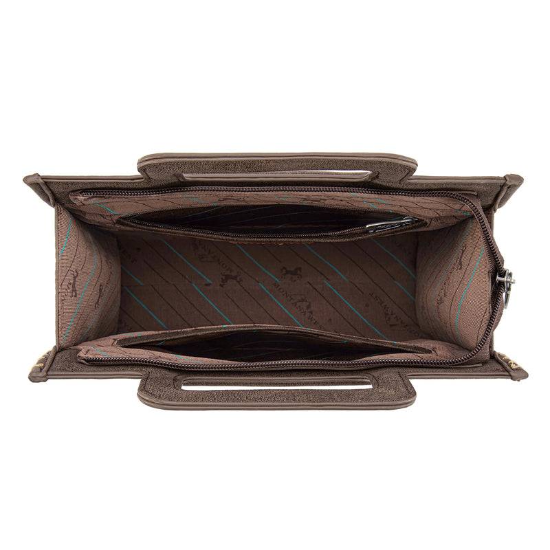 Load image into Gallery viewer, MW1352-8122CF - Montana West Western Embroidered Top Handle Tote Crossbody - Coffee
