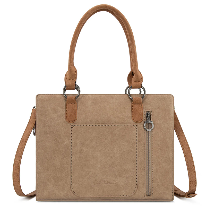 Load image into Gallery viewer, MW1354G-8355TN - Montana West Tooled Aztec Concealed Carry Tote/Crossbody - Tan
