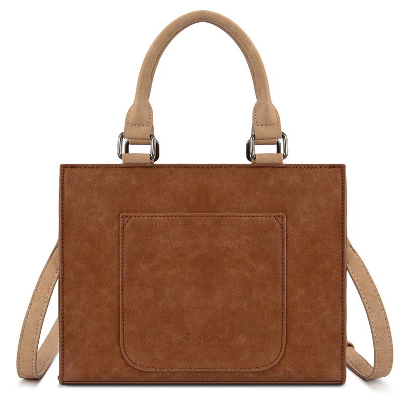 Load image into Gallery viewer, MW1356-8322BR - Montana West Brown Western Tooled Aztec Tote/ Crossbody
