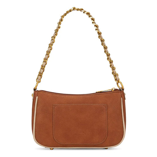 MW1362-818BR - Montana West Tooled Floral Chain Shoulder Crossbody Bag - Brown