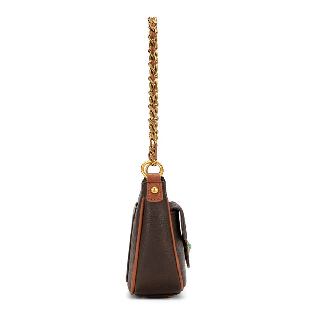 Load image into Gallery viewer, MW1362-818CF - Montana West Tooled Floral Chain Shoulder Crossbody Bag - Coffee
