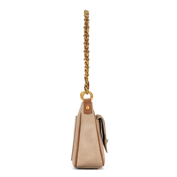 Load image into Gallery viewer, MW1362-818TN - Montana West Tooled Floral Chain Shoulder Crossbody Bag - Tan
