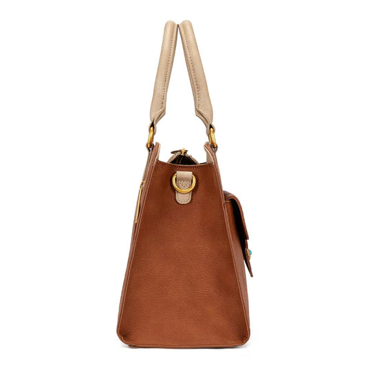 MW1362G-8250BR - Montana West Tooled Floral Concealed Carry Crossbody - Brown