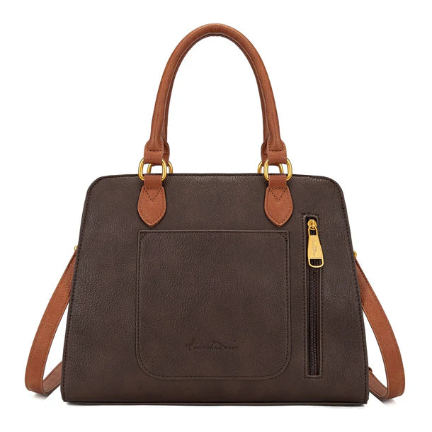 Load image into Gallery viewer, MW1362G-8250CF - Montana West Tooled Floral Concealed Carry Crossbody - Coffee
