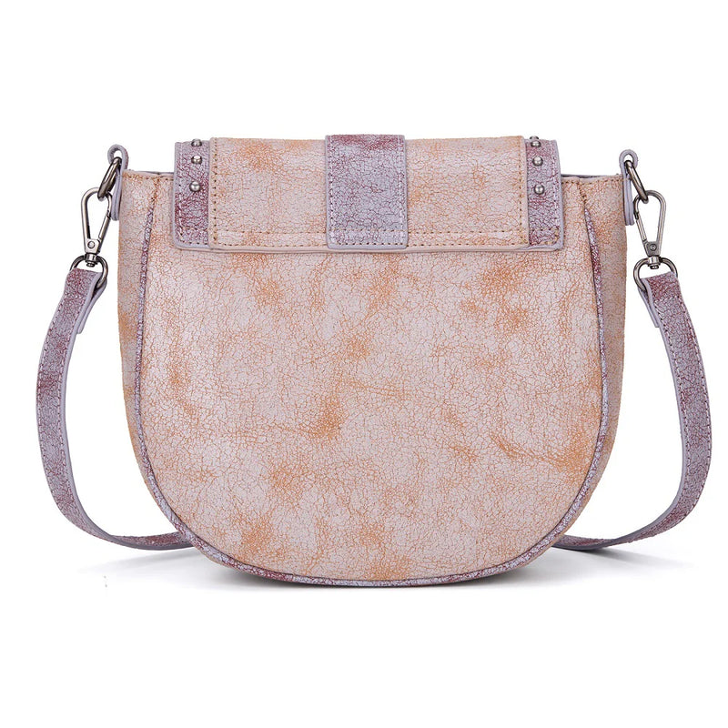 Load image into Gallery viewer, MW1364-8360BR - Montana West Western Buckle Studded Saddle Crossbody Bag - Brown
