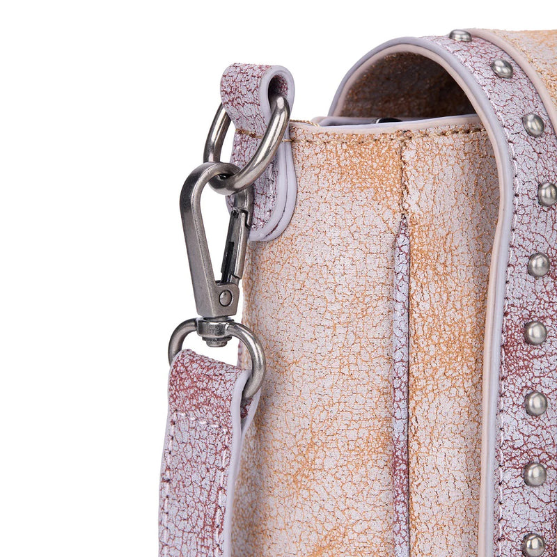 Load image into Gallery viewer, MW1364-8360BR - Montana West Western Buckle Studded Saddle Crossbody Bag - Brown
