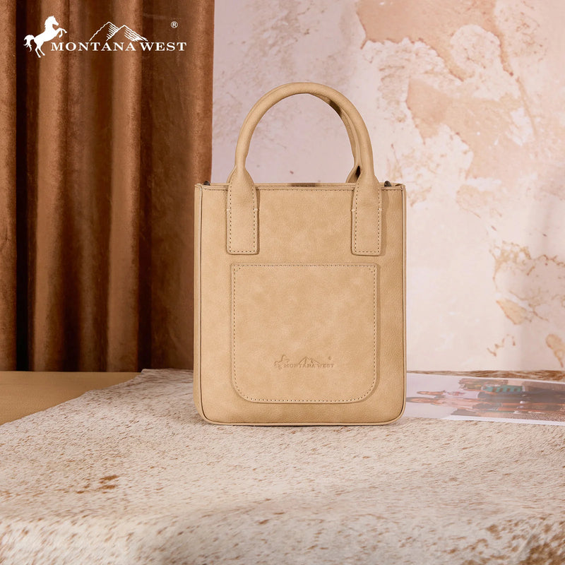 Load image into Gallery viewer, MW1368-8360TN - Montana West Hair-On Cowhide Fringe Tote/Crossbody - Tan
