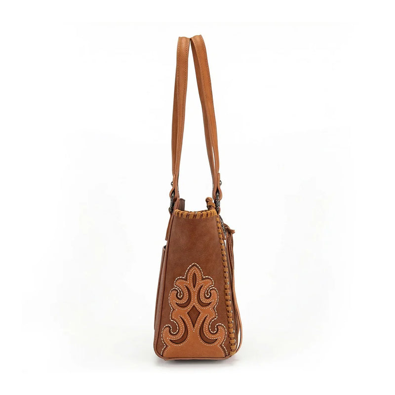 Load image into Gallery viewer, MW1373-8317BR - Montana West Western Tassel Studded Tote Bag - Brown
