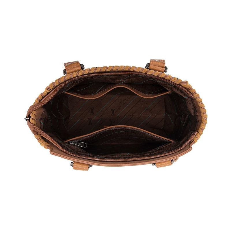 Load image into Gallery viewer, MW1373-8317BR - Montana West Western Tassel Studded Tote Bag - Brown
