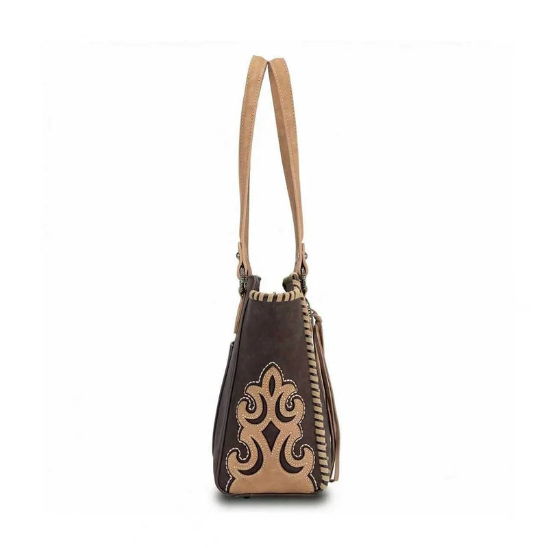 Load image into Gallery viewer, MW1373-8317CF - Montana West Western Tassel Studded Tote Bag - Coffee

