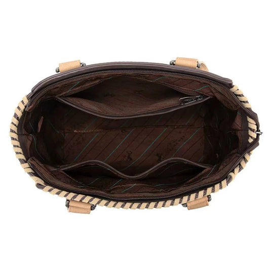 MW1373-8317CF - Montana West Western Tassel Studded Tote Bag - Coffee