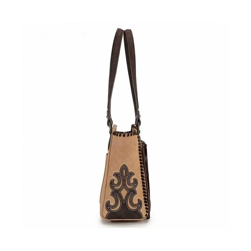 Load image into Gallery viewer, MW1373-8317TN - Montana West Western Tassel Studded Tote Bag - Tan
