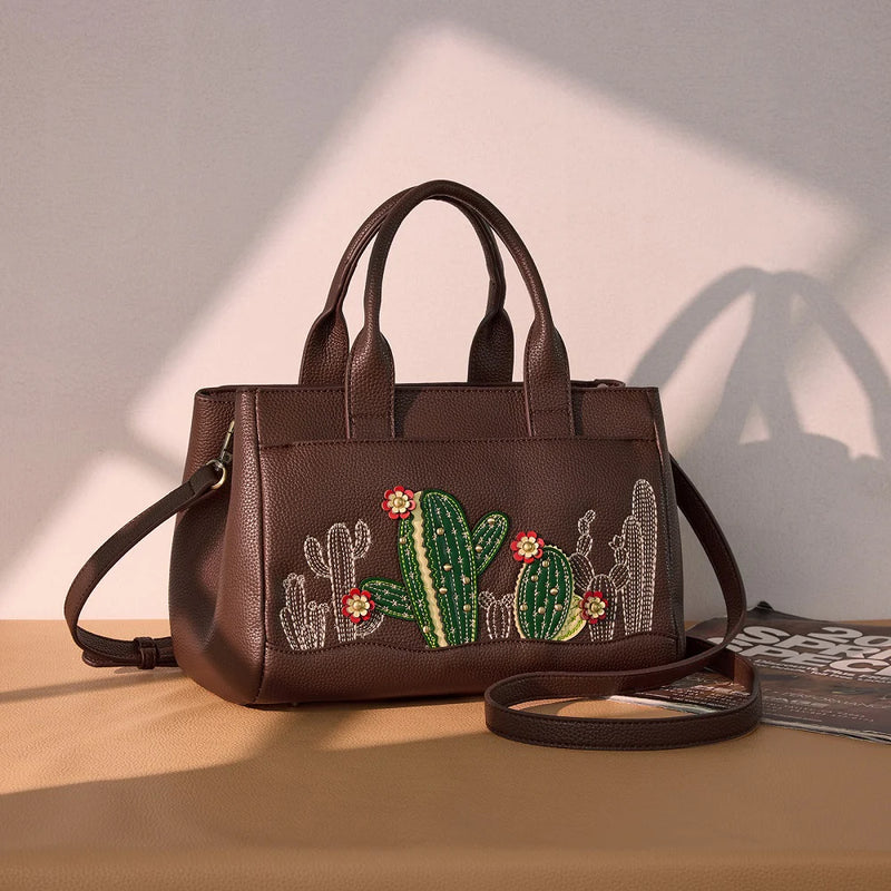 Load image into Gallery viewer, MW1376-8325CF - Montana West Cactus Embellished Crossbody Bag - Coffee
