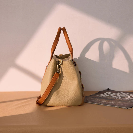 MW1376-8325TN - Montana West Cactus Embellished Crossbody Bag - Tan