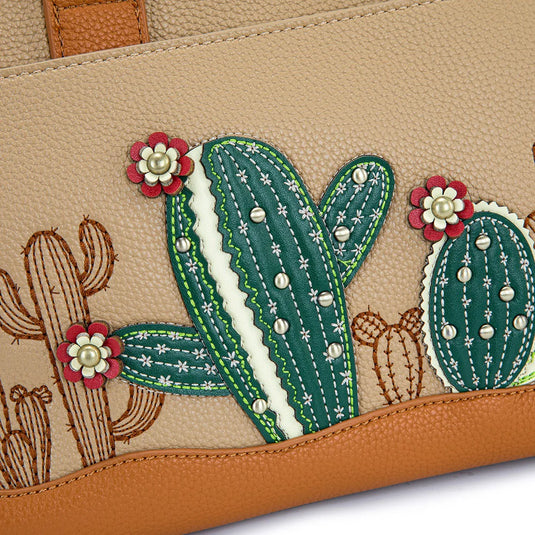 MW1376-8325TN - Montana West Cactus Embellished Crossbody Bag - Tan