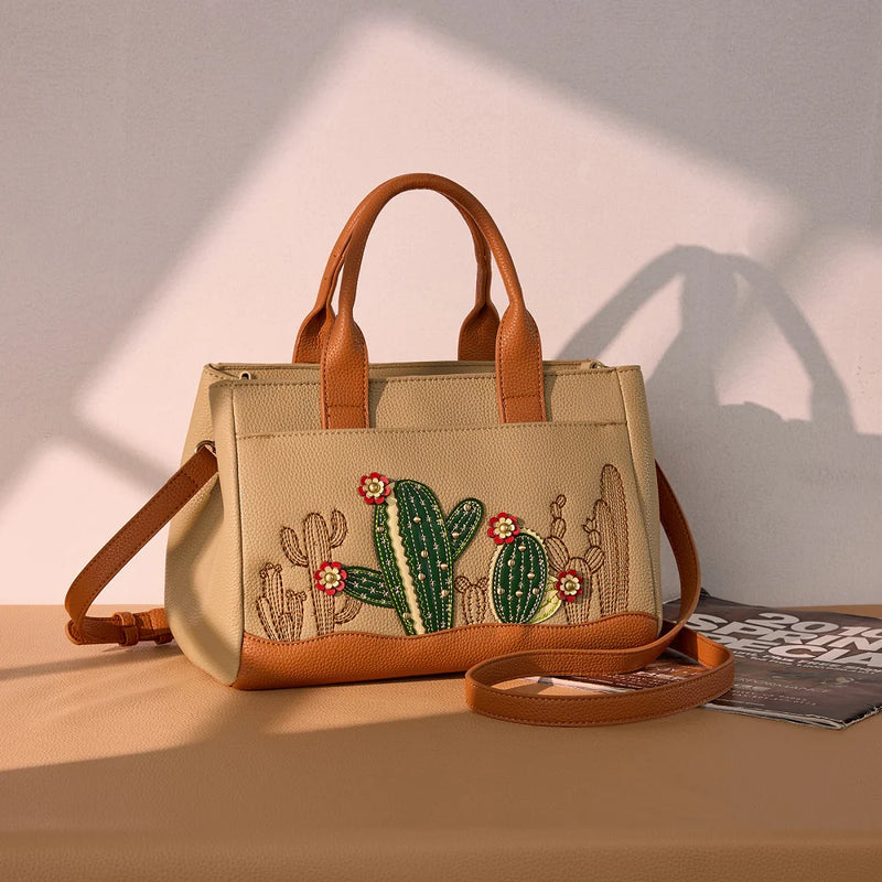 Load image into Gallery viewer, MW1376-8325TN - Montana West Cactus Embellished Crossbody Bag - Tan

