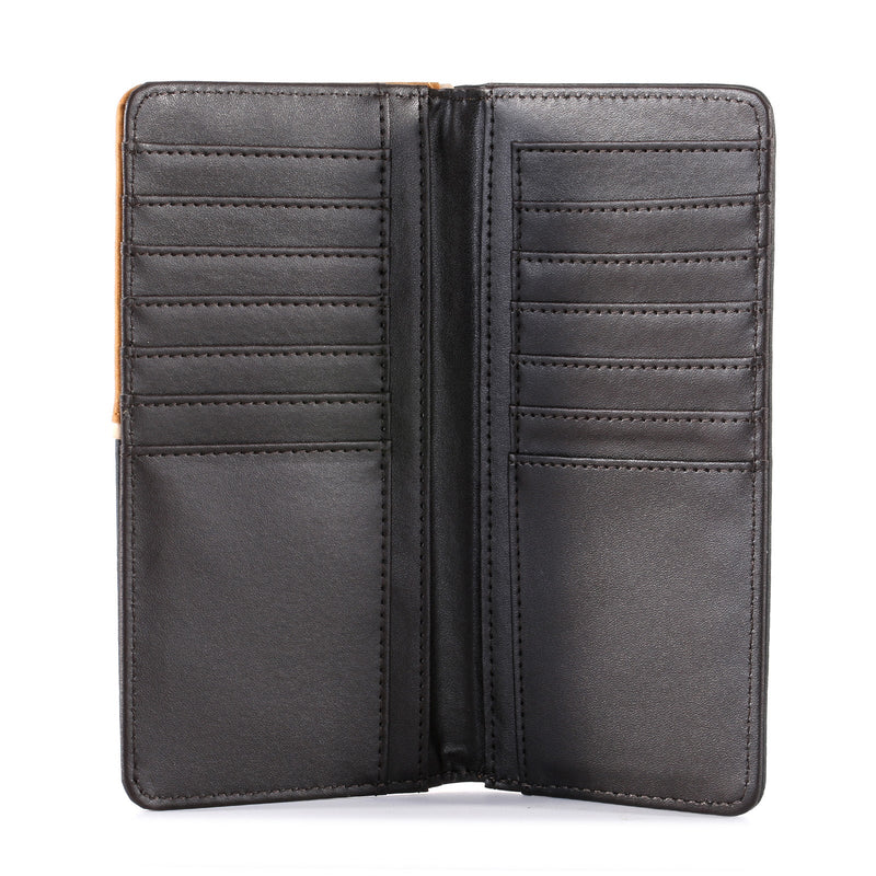 Load image into Gallery viewer, MW-606BK - Antique Silver Berry Concho Men&#39;s Bifold Long PU Leather Wallet
