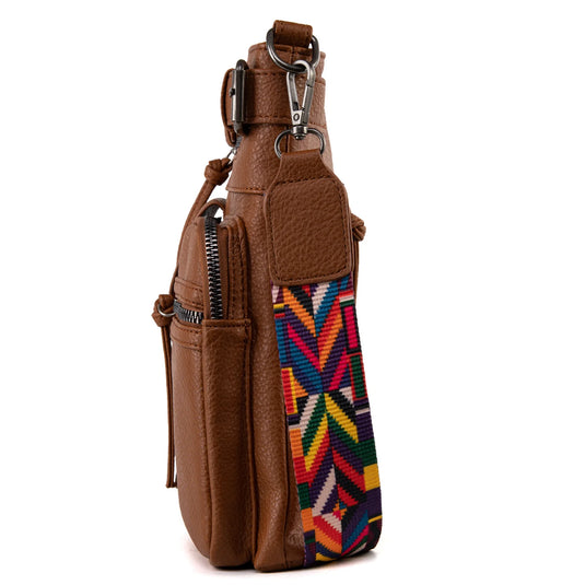 MWC-100ABR - Montana West Multi Pockets Crossbody Bag - Brown